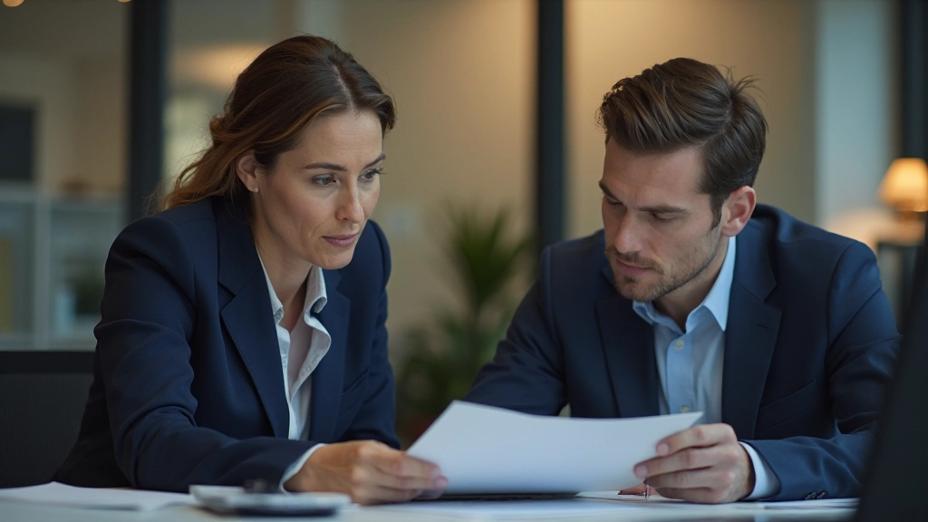 Manager en teamlid hebben constructief gesprek over taakdelegatie in kantoor